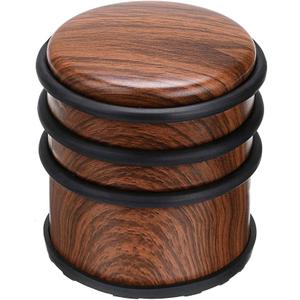 Sumnacon Heavy Duty Floor Door Stopper No Drill, Durability Stainless Steel Door Stops With Anti-skid Rubber- Contemporary Decorative Safety Door Wedge for Home Office Commercial Industrial, Wood Grain (3X3.1Inch)