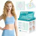 Castor Oil Patches, 60PCS DIY Castor Oil Pack Wrap, Belly Button Patch, Disposable Belly Button Pad with PU Film, Organic Cotton Self-Adhesive Patches, 3.94 x 3.94 Inch Leak-Proof No-Wash Design