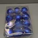 JOIEDOMI 24 Pcs Blue Christmas Balls Ornaments Set, 2.36" Shatterproof Xmas Tree Ornaments, Christmas Hanging Ornaments Decorations for Tree Wreath Garland Holiday Wedding Indoor Party Decor