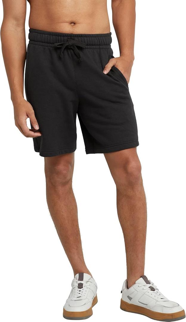 Hanes Men's Originals Heavyweight Fleece Sweat Shorts with Pockets (X-Large, Black)