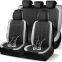 Neoprene EVA Waterproof Seat Covers, Premium Cloth Car seat Covers Full Set, Airbag Compatibable, Durable, All Season Protection Universal for Most Cars,Trucks,SUVs(Black LightGray 816)