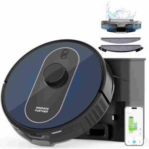 Robot Vacuum and Mop: 5000Pa Robotic Vacuum Self Emptying for 60 Days Hands-Free Cleaning, Self-Charging LiDAR Robot Vacuum Cleaner Alexa/APP Control for Hard Floor, Carpet, Pet Hair