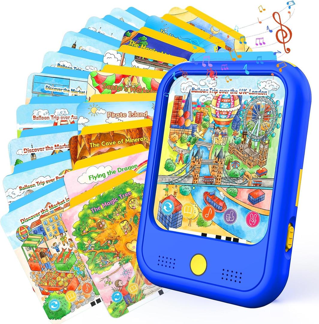 Kids Learning Tablet Bilingual, Montessori Educational Learning Toys for Toddlers 3-5 Year Olds, with 2000+ Words and Games, Autism Sensory Speech Therapy Toys, 3 4 5 6 Year Old Boy Girl Birthday Gift