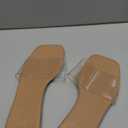 Verdusa Clear Sandals For Women Square Toe Slides Summer Slip On Flat Sandals (8, Apricot)