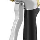 RESTMO Heavy Duty Metal Water Hose Nozzle, High Pressure Garden Hose Nozzle, Hose Sprayer Nozzle with Adjustable Spray Patterns for Garden Watering, Car Washing, Patio and Pet, Black