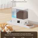 ROJECO Automatic Cat Feeder and Water Dispenser,36Cups/8.5L 2-in-1 Stainless Steel Bowls Large Capacity Cat Food Dispenser and Gravity Water Fountain for Cats Small Dogs Puppies Kittens Pets