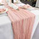2 x 2 PCS Dusty Pink Table Runner,Rustic Boho Cheesecloth Table Runner,35x120 Inches Runners for Tables, Pefect for Mothers Day Wedding Baby Shower Birthday Party Home Decorations