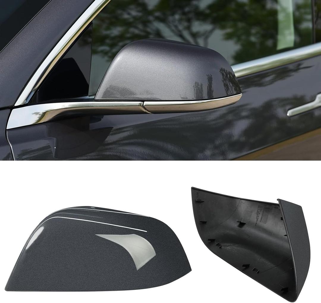 Jaronx Compatible with Tesla Model 3 Mirror Caps 2017 2018 2019 2020 2021 2022 2023 2024 2025, Left Rear View Side Mirror Cover Cap Replacement for Tesla Model 3 Accessories (Grey)