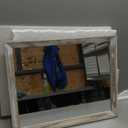 AAZZKANG Mirrors for Wall Rustic Wood Framed Hanging Mirror 20"x16" Decorative for Farmhouse Bedroom Bathroom Living Room Entryway Hallway White