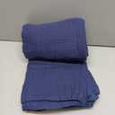 100% Cotton Muslin Blanket Large 50" x 70", 6 Layers Breathable and Lightweight Navy Throw Blanket for Bed and Couch, Soft Quilt Bedspread, Gauze Blanket for Adults All Season, Navy, Dark Blue