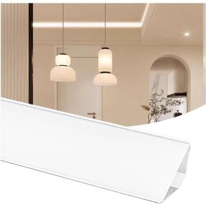 6 Pack 3.2ft LED Channel Aluminum Crown Moulding LED Diffuser Track for Ceiling Indirect Lighting, Top Corner Aluminum Strip for Ceiling Lighting Cornice Coving Decor (White)
