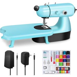 Mini Sewing Machine, Upgraded Electric Sewing Machine with Sewing Bag, Expansion Board, LED Light, Fast Stitch Suitable for Clothes,Jeans,Cutains,DIY Home Travel