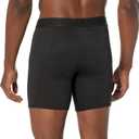 Terramar mens Performance Underwear Boxer Briefs 6 Inch Inseam With 4-way Stretch (3 Pack) (Black)