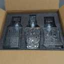 Whiskey Decanter Set of 3 Glass Liquor Decanters, Alcohol Bottles with Airtight Decanter for Tequila, Vodka and Brandy Unique Whiskey presents for Man, Dad, Husband and Home Bar Decor (28oz*2, 31oz*1)