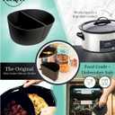 CrockPockets Reusable Silicone Slow Cooker Dividers 6Qt Divider Set (2-Pack), Non-Stick, Leak-Resistant, BPA-Free, Dishwasher Safe + Free Digital Cookbook!
