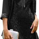 GRACE KARIN Mother of The Bride Dresses,Formal Wedding Guest Dress,Sequin Dress 2 Piece with Jacket Knee Length 2025 (Large, Black)