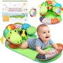 Lilian&Gema 2-in-1 Baby Tummy Time Mat & Support Pillow for Newborns and Babies, Adorable Alligator Design with Detachable Tummy Time Pillow, Soft Tummy Time Mat for Neck & Muscle Development