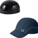 TIHEEN Unisex Safety Bump Cap, Baseball Hat Style with Reflective Stripes Lightweight and Breathable Hard Hat Head Protection Cap (Short Brim, 18109 Navy)