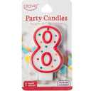 Crave Number Birthday Candle Cake Topper, Red Polka Dot Decoration for Birthdays, Anniversaries, Weddings