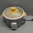 GreenLife Rice Cooker with Removable PFAS-Free Ceramic Nonstick Pot, 3-Cups Uncooked/6-Cups Cooked, Grains & Oatmeal Multicooker, Compact One-Switch Design, Auto Keep Warm, Easy Clean, Gray