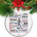 Running Lover Christmas Ornament, XC Running Gift, Cross Country Gifts for Female Runner Marathoner (C3)