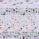 Halloween Nail Foils Transfers - Ghost Pumpkin Skull Bat Spider Web Black Cat Design, Gold & Holographic Foil Stickers for Nail Art, Manicure Decals for DIY Acrylic Nails, 10 Sheets