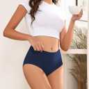 Women's Seamless Underwear High Waisted Tummy Control No Show Panties Full Coverage Stretch Briefs 4 Pack (S)