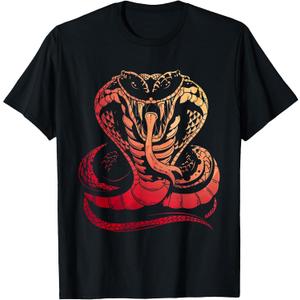 Cobra Snake Zoo Reptile Venom Snake T-Shirt, Black, Small 