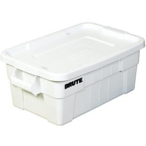 Brute® Totes with Lid, 28" x 18" x 11", White