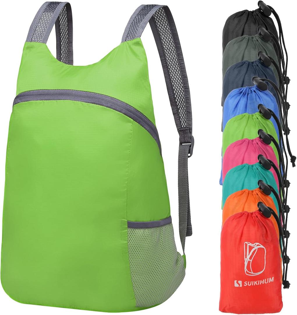 20L Ultra Hiking-Daypack Lightweight Foldable Travel Packable Backpack for Camping Cycling Outdoor, green