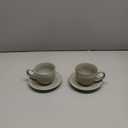 Bosmarlin Ceramic Cappuccino Cup and Saucer Set of 2, 9 Oz, Coffee Cups for Latte, Espresso, Tea, Dishwasher and Microwave Safe, Reavtive Glaze (Grey)