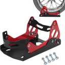 Motorcycle Wheel Chock Transport Stand, Adjustable Portable 1800 LBS Capacity, Universal for 8"-21" Wheels Dirt Cruiser Sports Ebike, Can be fixed to trailers or trucks - Red&Black