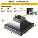 4pcs Post 1" Aluminum Deck Post Base Cover, Post Skirt, Handrail, Stair, Porch, Deck Railing Base Brackets Covers (Black)