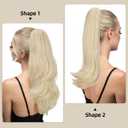 Clip in Ponytail Extension 18 Inch Drawstring Pony Tails Hair Extensions for Women Long Straight Curly Tail Hair piece Synthetic Fake Versatile Pony (Beach Blonde)