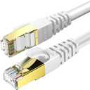 KASIMO CAT8 Ethernet Cable 5 FT 2PACK, Cat 8 Ethernet Cable 40Gbps with Gold Plated Plug SFTP CAT8 RJ45 Connector Gaming LAN Cable for Router, Modem, Gaming, Xbox, PS4, PS5(White, 5FT 2 Pack)
