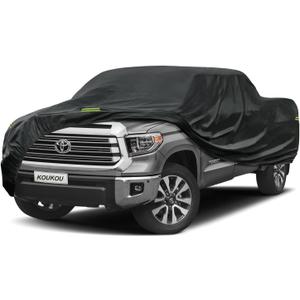 KouKou Truck Cover Waterproof All Weather, 7 Layers Heavy Duty Pickup Truck Cover Outdoor Length from 243 to 250 inches,Universal Fit SuperCrew Bed Ford F150 F250 F350,Nissan Titan,Toyota Tundra ect. (Truck XXL up to 250", Max Cab Length 156", black)