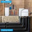 PATIKIL 4.9ft Pipe Insulation Tubing, 1 Pcs 1-1/8 Inch ID Heat Preservation Insulated Foam Tubing Handle Grip Support No Side Opening for Water Pipes, Air Conditioning Pipes, White