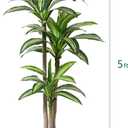 Artificial Plants, 5 ft Dracaena Tree Faux Plants Indoor Outdoor Decor Fake Tree in Pot Slik Plants for Home Decor Office Living Room Porch Patio Perfect Housewarming Gift