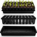 RooTrimmer 10 Pack 1020 Seed Starter Trays and 10 Pcs 40 Cell Plug Trays, Thick Durable Seedling Plastic Nursery Tray for TD542 1020 Tray Germination (10 Sets)