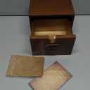 DLUGOPIS 3x5 Index Cards Holder Wood Index Card Organizer Box Flash Card Holder Recipe Cards Holder with Drawer 30 Pcs Vintage Library Cards 5 Kraft Dividers For Gifts Cards Home Office