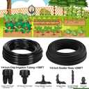 Drip Irrigation System Kit Garden Watering System 200ft 1/4 Inch Soaker Hose 100ft 1/4 Inch Drip Irrigation Tubing with Distribution Tubing and Accessories for Garden Greenhouse Patio Lawn