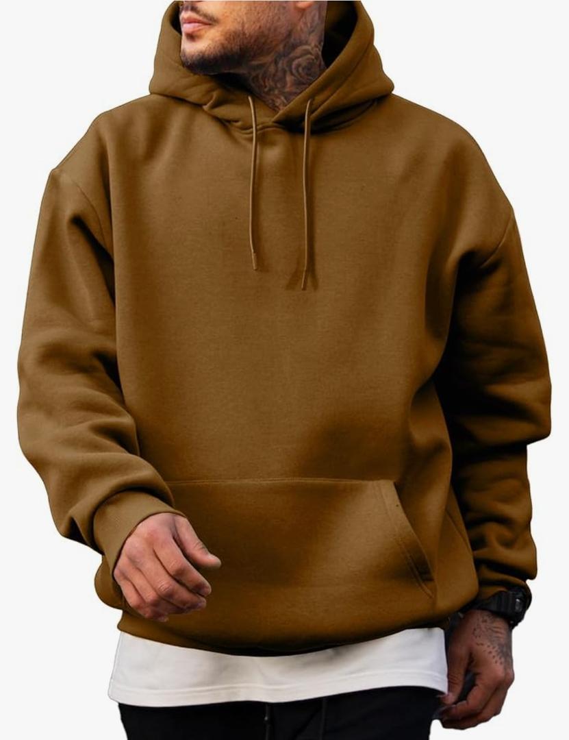 JMIERR Mens Casual Cotton Hooded Collar Drawstring Hoodies Pullover Sweatshirts Casual Long Sleeve Shirts Size L