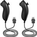 NC Nunchuck Controller Joystick Gamepad Replacement for wii Nunchuck Controller, Compatible with Nintendo Wii & Wii U Video Game Gamepads. (Black 2PCS)
