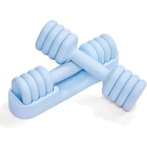 YOTTOY Adjustable Dumbbell Set of 2, 4-in-1 Hand Weights for Women at Home, Compact Free Weights Dumbbells Set with Soft Grip and Base, 2-5 lbs Each for Home Gym (Blue)