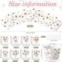 96 Pcs Spring Wildflower Cupcake Toppers and Wrappers Pink Floral Cupcake Picks and Liners for Birthday, Wedding, Bridal Shower, Baby Shower, Garden Spring Party Decorations