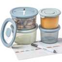 Moonkie Silicone Baby Food Containers | 8oz/4 oz Baby Food Storage Jars with Airtight Lids and A Snack Cup Lid | Freezer,Microwave and Dishwasher Safe, Reusable Baby Food Jars for Infant & Toddler