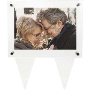 5x7 Waterproof Picture Frame for Grave - Acrylic Outdoor Memorial Cemetery Decorations Garden Marker