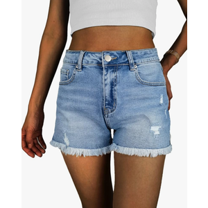 Jean Shorts Womens High Waisted Stretchy Ripped Denim Shorts, S/M