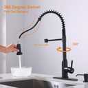 Black Touchless Kitchen Faucet KEER Smart Motion Sensor Hands Free Single Handle Spring Kitchen Sink Faucet with Pull Down Sprayer