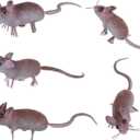 Toyvian 5 Pcs Fake Rat: Realistic Mini Mouse Toys with Magnets, Simulated Fake Mouse Figurines, Educational Pranks Rats - Perfect for Halloween Novelty Prank, Micro Landscape Decoration, Party Favors